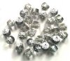 30 8mm Triangle Faceted Crystal, Silver Tipped with Coated Ends